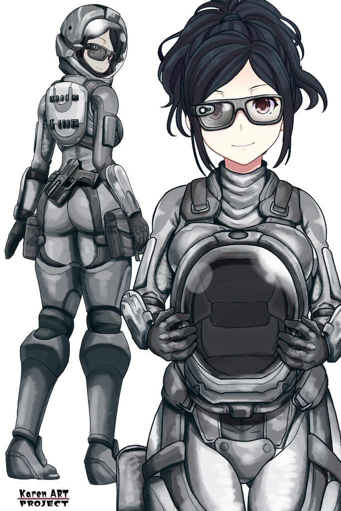 カレンちゃん+サンゴの防弾スーツ【別班の犬-3】斜め前アングル Diagonal front angle Karen is wearing Sango's Bulletproof Suit【Ground Self-Defense Force Special Intelligence Agency Invisible Force-3】