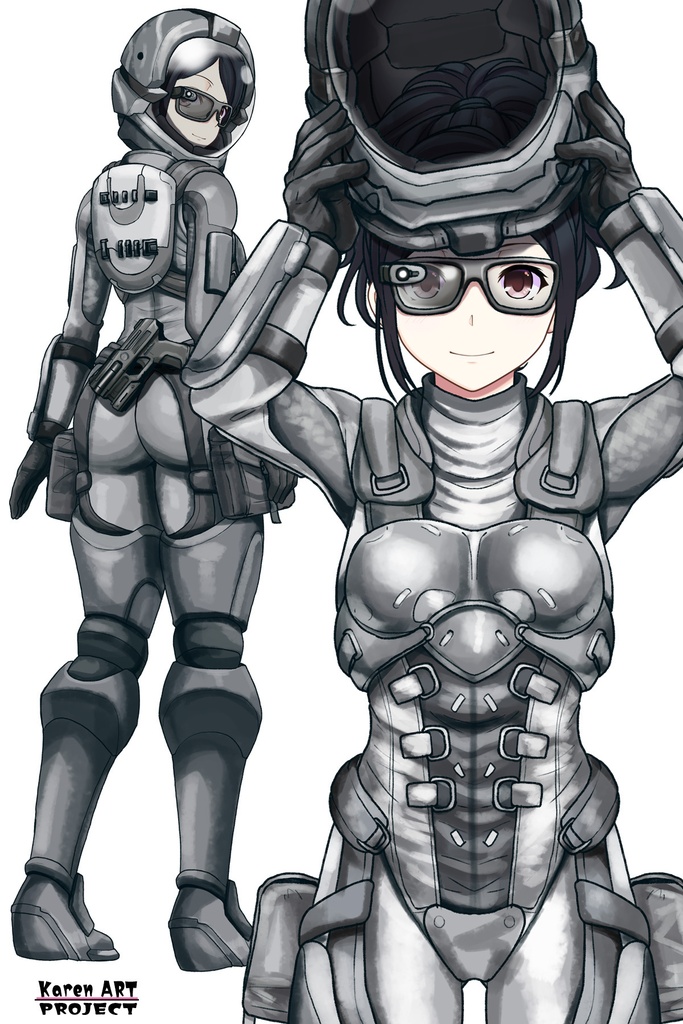カレンちゃん+サンゴの防弾スーツ【別班の犬-4】斜め前アングル Diagonal front angle Karen is wearing Sango's Bulletproof Suit【Ground Self-Defense Force Special Intelligence Agency Invisible Force-4】