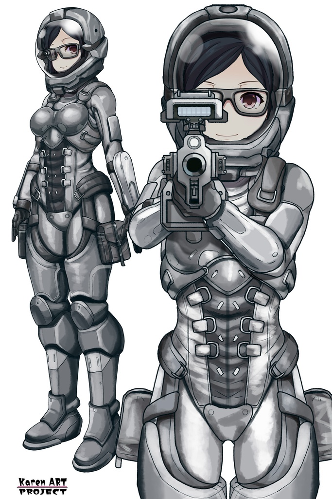 カレンちゃん+サンゴの防弾スーツ【別班の犬-4】斜め前アングル Diagonal front angle Karen is wearing Sango's Bulletproof Suit【Ground Self-Defense Force Special Intelligence Agency Invisible Force-4】