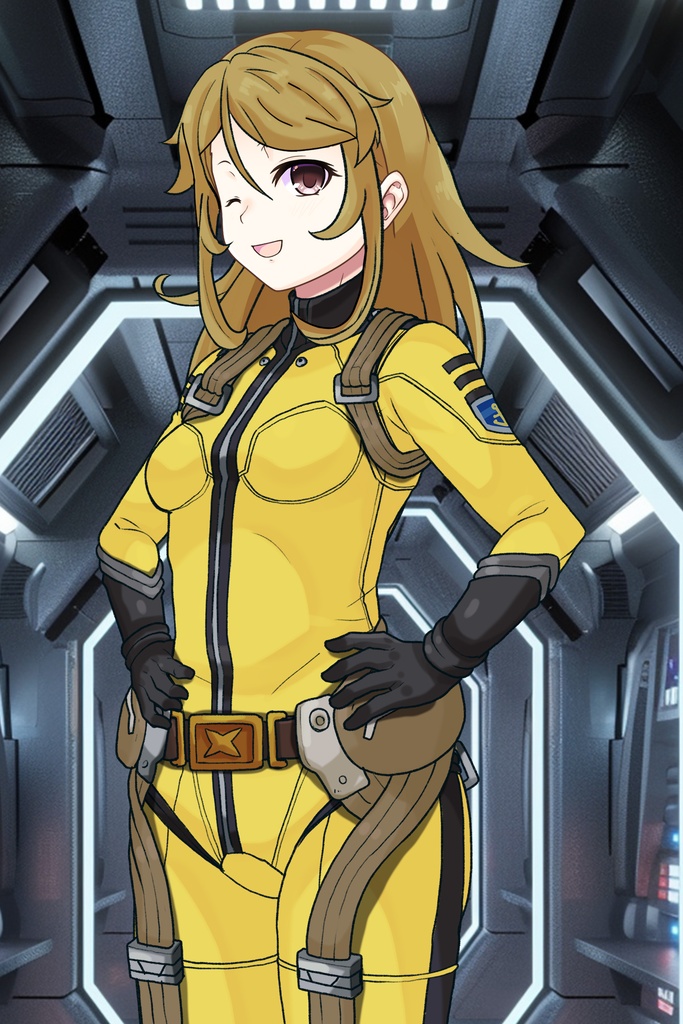 カレンちゃん+森雪のパイロットスーツ【宇宙戦艦ヤマト2199-1】斜め前アングル Diagonal front angle Karen is wearing Yuki Mori's Pilot Suit【Space Battleship Yamato 2199-1】