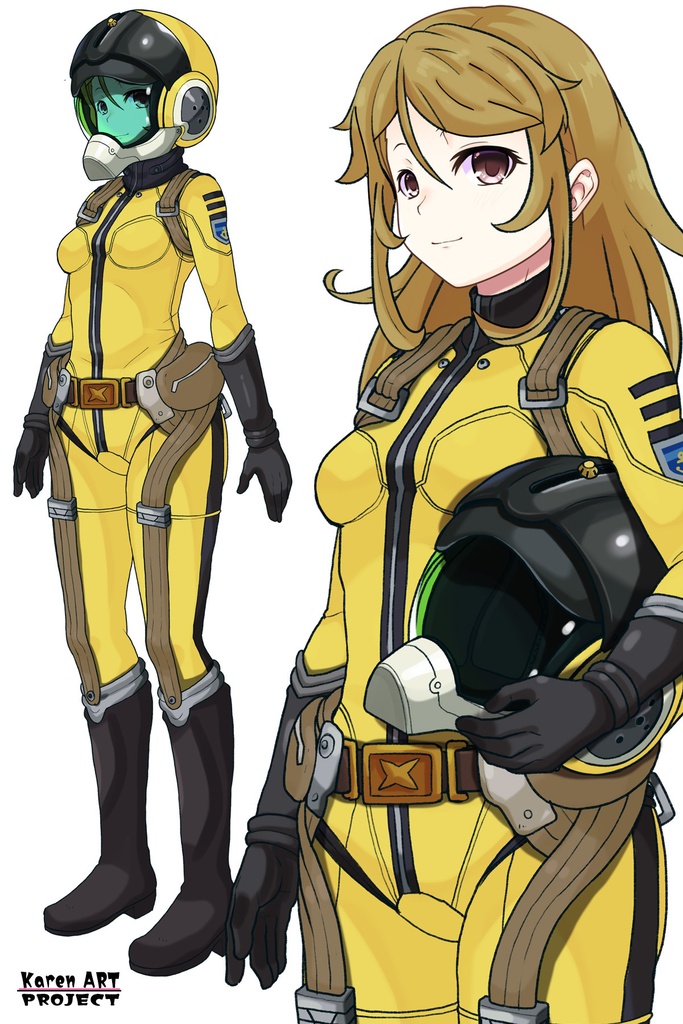 カレンちゃん+森雪のパイロットスーツ【宇宙戦艦ヤマト2199-1】斜め前アングル Diagonal front angle Karen is wearing Yuki Mori's Pilot Suit【Space Battleship Yamato 2199-1】