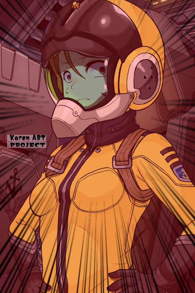 カレンちゃん+森雪のパイロットスーツ【宇宙戦艦ヤマト2199-1】斜め前アングル Diagonal front angle Karen is wearing Yuki Mori's Pilot Suit【Space Battleship Yamato 2199-1】