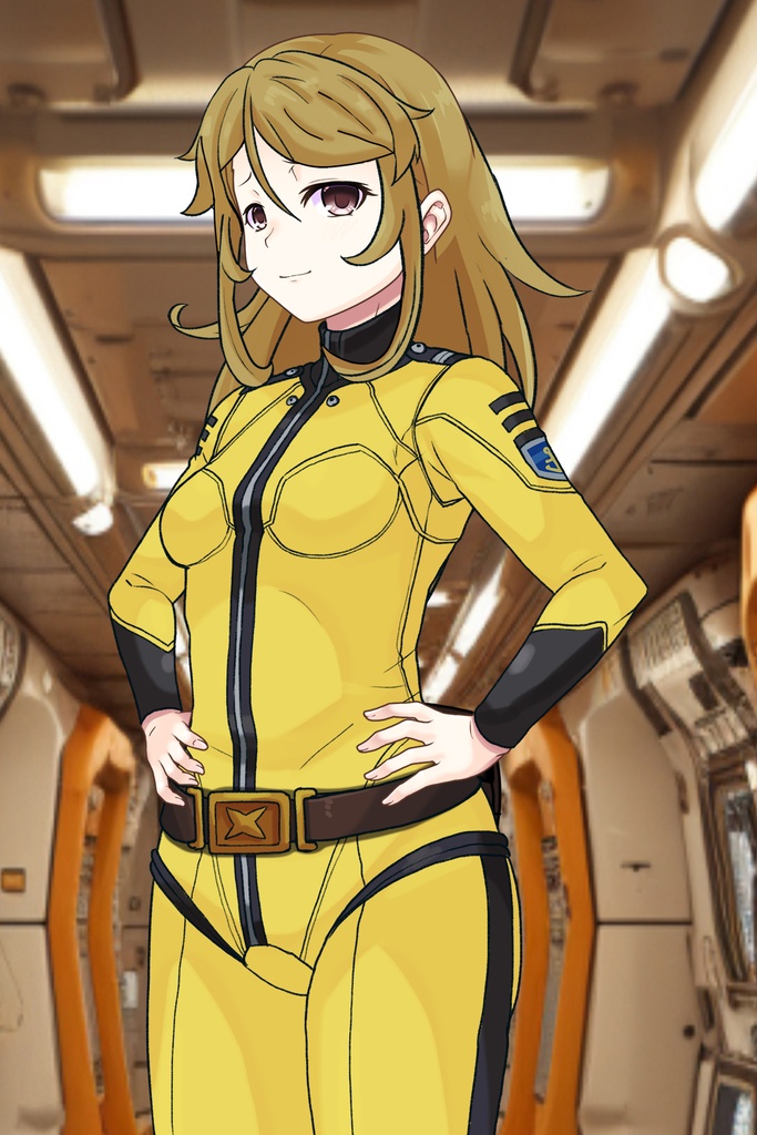 カレンちゃん+森雪のパイロットスーツ【宇宙戦艦ヤマト2199-1】斜め前アングル Diagonal front angle Karen is wearing Yuki Mori's Pilot Suit【Space Battleship Yamato 2199-1】
