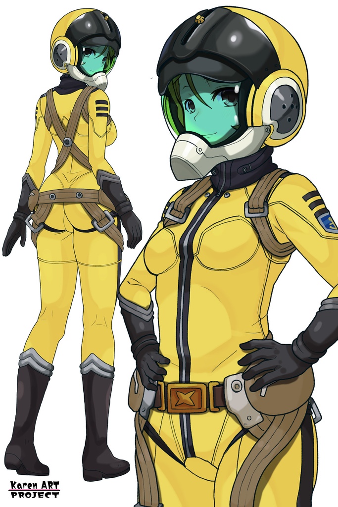 カレンちゃん+森雪のパイロットスーツ【宇宙戦艦ヤマト2199-1】斜め前アングル Diagonal front angle Karen is wearing Yuki Mori's Pilot Suit【Space Battleship Yamato 2199-1】