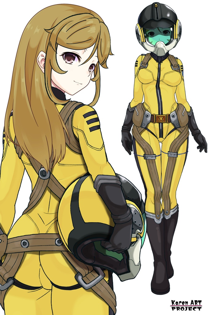 カレンちゃん+森雪のパイロットスーツ【宇宙戦艦ヤマト2199-2】背面 Back Angle Karen is wearing Yuki Mori's Pilot Suit【Space Battleship Yamato 2199-2】