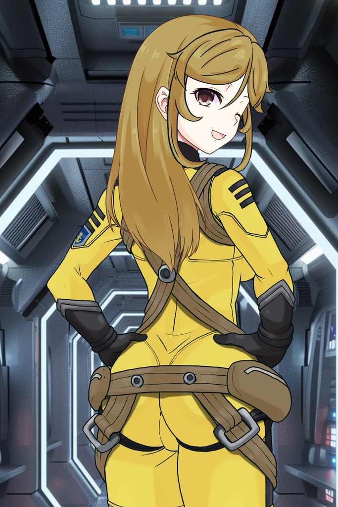 カレンちゃん+森雪のパイロットスーツ【宇宙戦艦ヤマト2199-2】背面 Back Angle Karen is wearing Yuki Mori's Pilot Suit【Space Battleship Yamato 2199-2】