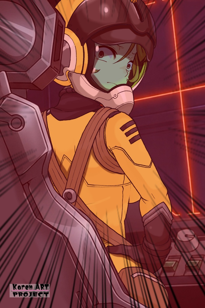 カレンちゃん+森雪のパイロットスーツ【宇宙戦艦ヤマト2199-2】背面 Back Angle Karen is wearing Yuki Mori's Pilot Suit【Space Battleship Yamato 2199-2】