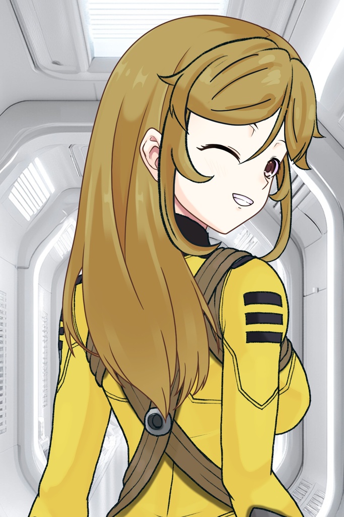 カレンちゃん+森雪のパイロットスーツ【宇宙戦艦ヤマト2199-2】背面 Back Angle Karen is wearing Yuki Mori's Pilot Suit【Space Battleship Yamato 2199-2】