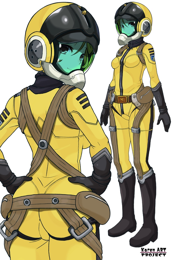 カレンちゃん+森雪のパイロットスーツ【宇宙戦艦ヤマト2199-2】背面 Back Angle Karen is wearing Yuki Mori's Pilot Suit【Space Battleship Yamato 2199-2】