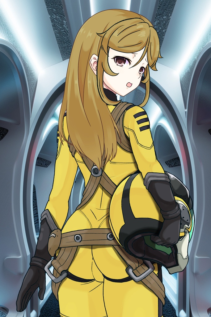 カレンちゃん+森雪のパイロットスーツ【宇宙戦艦ヤマト2199-2】背面 Back Angle Karen is wearing Yuki Mori's Pilot Suit【Space Battleship Yamato 2199-2】