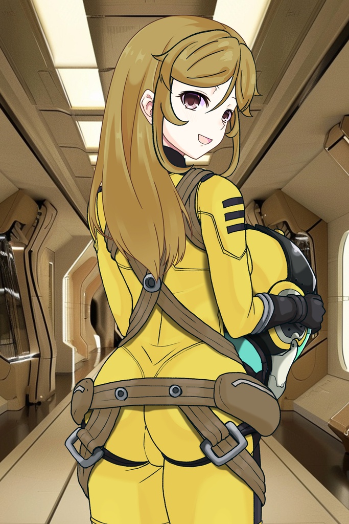 カレンちゃん+森雪のパイロットスーツ【宇宙戦艦ヤマト2199-2】背面 Back Angle Karen is wearing Yuki Mori's Pilot Suit【Space Battleship Yamato 2199-2】