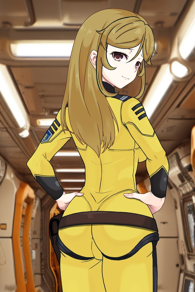 カレンちゃん+森雪のパイロットスーツ【宇宙戦艦ヤマト2199-2】背面 Back Angle Karen is wearing Yuki Mori's Pilot Suit【Space Battleship Yamato 2199-2】