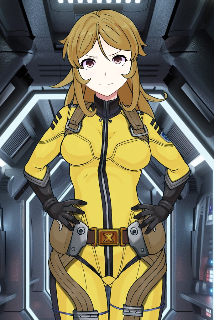 カレンちゃん+森雪のパイロットスーツ【宇宙戦艦ヤマト2199-3】正面Sポーズ Front S-POSE Karen is wearing Yuki Mori's Pilot Suit【Space Battleship Yamato 2199-3】