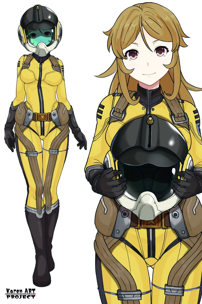 カレンちゃん+森雪のパイロットスーツ【宇宙戦艦ヤマト2199-3】正面Sポーズ Front S-POSE Karen is wearing Yuki Mori's Pilot Suit【Space Battleship Yamato 2199-3】