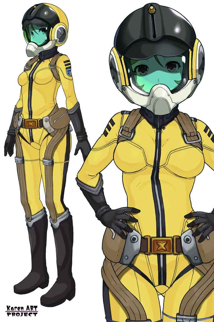 カレンちゃん+森雪のパイロットスーツ【宇宙戦艦ヤマト2199-3】正面Sポーズ Front S-POSE Karen is wearing Yuki Mori's Pilot Suit【Space Battleship Yamato 2199-3】
