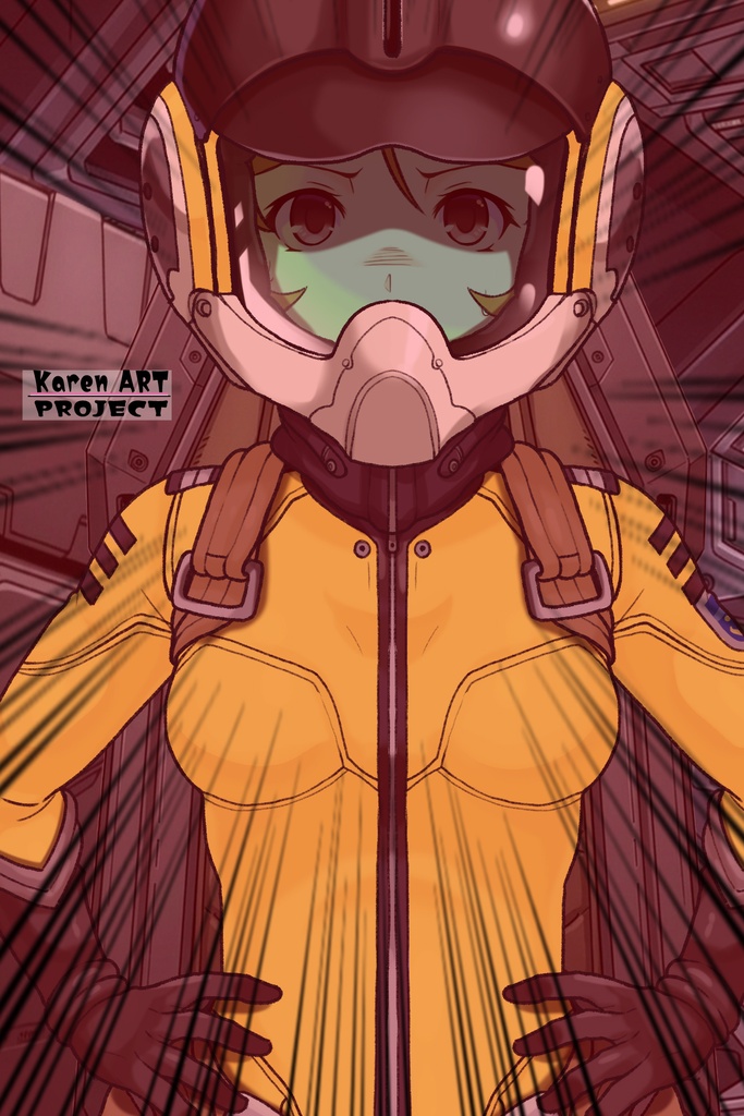カレンちゃん+森雪のパイロットスーツ【宇宙戦艦ヤマト2199-4】正面 Front Angle Karen is wearing Yuki Mori's Pilot Suit【Space Battleship Yamato 2199-4】