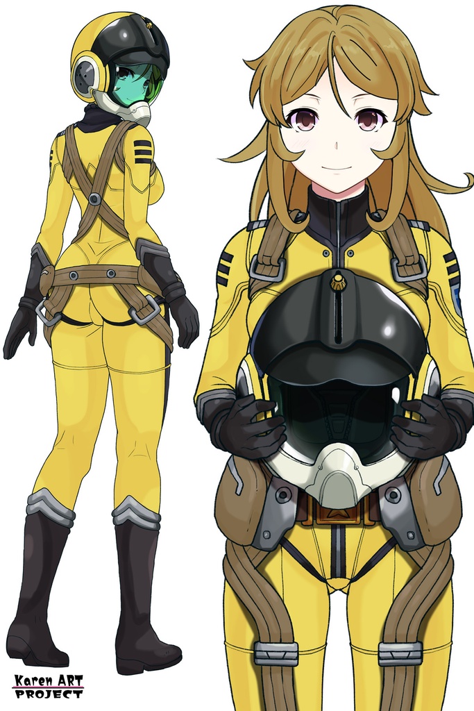 カレンちゃん+森雪のパイロットスーツ【宇宙戦艦ヤマト2199-4】正面 Front Angle Karen is wearing Yuki Mori's Pilot Suit【Space Battleship Yamato 2199-4】