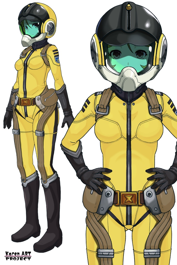 カレンちゃん+森雪のパイロットスーツ【宇宙戦艦ヤマト2199-4】正面 Front Angle Karen is wearing Yuki Mori's Pilot Suit【Space Battleship Yamato 2199-4】