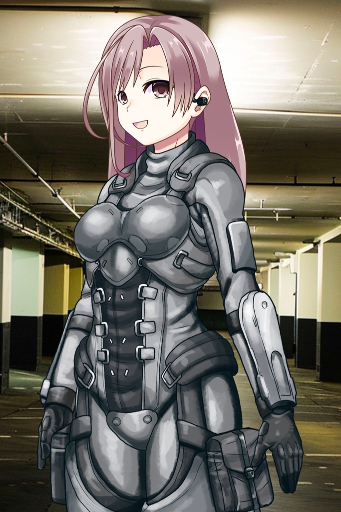 カレンちゃん+別班の犬の防弾スーツ(Karen Hair Version)【別班の犬-1】斜め前アングル Diagonal front angle Karen is wearing Comic's Bulletproof Suit【Ground Self-Defense Force Special Intelligence Agency Invisible Force-1】
