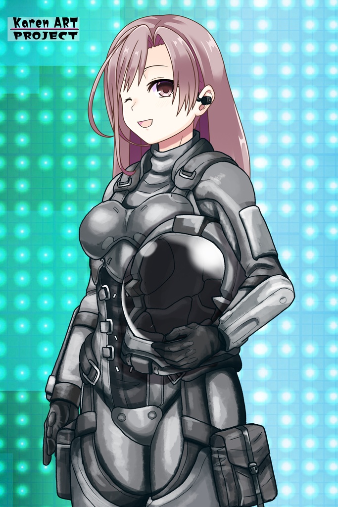 カレンちゃん+別班の犬の防弾スーツ(Karen Hair Version)【別班の犬-1】斜め前アングル Diagonal front angle Karen is wearing Comic's Bulletproof Suit【Ground Self-Defense Force Special Intelligence Agency Invisible Force-1】