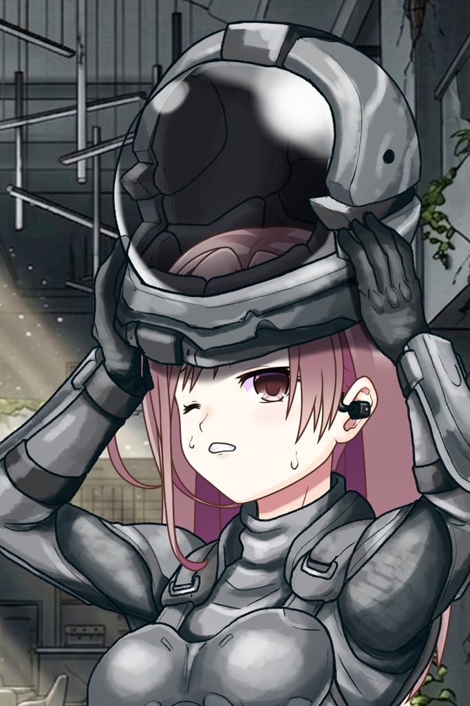 カレンちゃん+別班の犬の防弾スーツ(Karen Hair Version)【別班の犬-1】斜め前アングル Diagonal front angle Karen is wearing Comic's Bulletproof Suit【Ground Self-Defense Force Special Intelligence Agency Invisible Force-1】