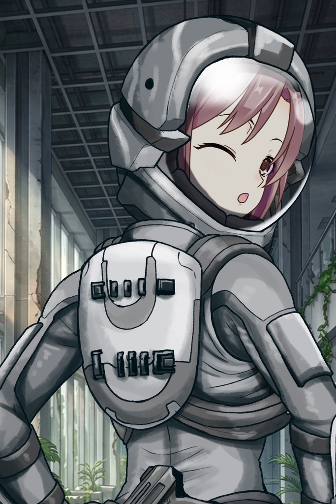 カレンちゃん+別班の犬の防弾スーツ(Karen Hair Version)【別班の犬-2】斜め前アングル Diagonal front angle Karen is wearing Comic's Bulletproof Suit【Ground Self-Defense Force Special Intelligence Agency Invisible Force-2】