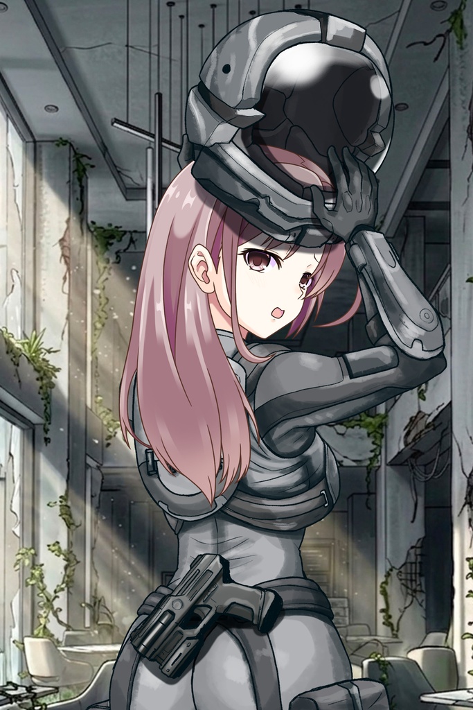 カレンちゃん+別班の犬の防弾スーツ(Karen Hair Version)【別班の犬-2】斜め前アングル Diagonal front angle Karen is wearing Comic's Bulletproof Suit【Ground Self-Defense Force Special Intelligence Agency Invisible Force-2】