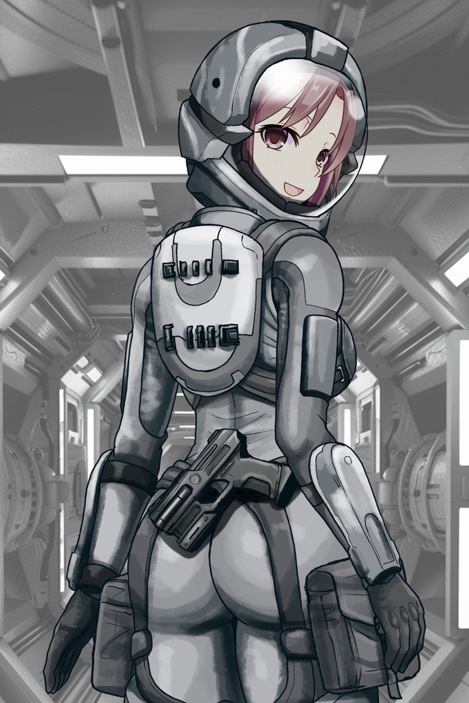 カレンちゃん+別班の犬の防弾スーツ(Karen Hair Version)【別班の犬-2】斜め前アングル Diagonal front angle Karen is wearing Comic's Bulletproof Suit【Ground Self-Defense Force Special Intelligence Agency Invisible Force-2】