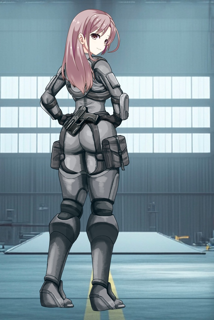 カレンちゃん+別班の犬の防弾スーツ(Karen Hair Version)【別班の犬-2】斜め前アングル Diagonal front angle Karen is wearing Comic's Bulletproof Suit【Ground Self-Defense Force Special Intelligence Agency Invisible Force-2】