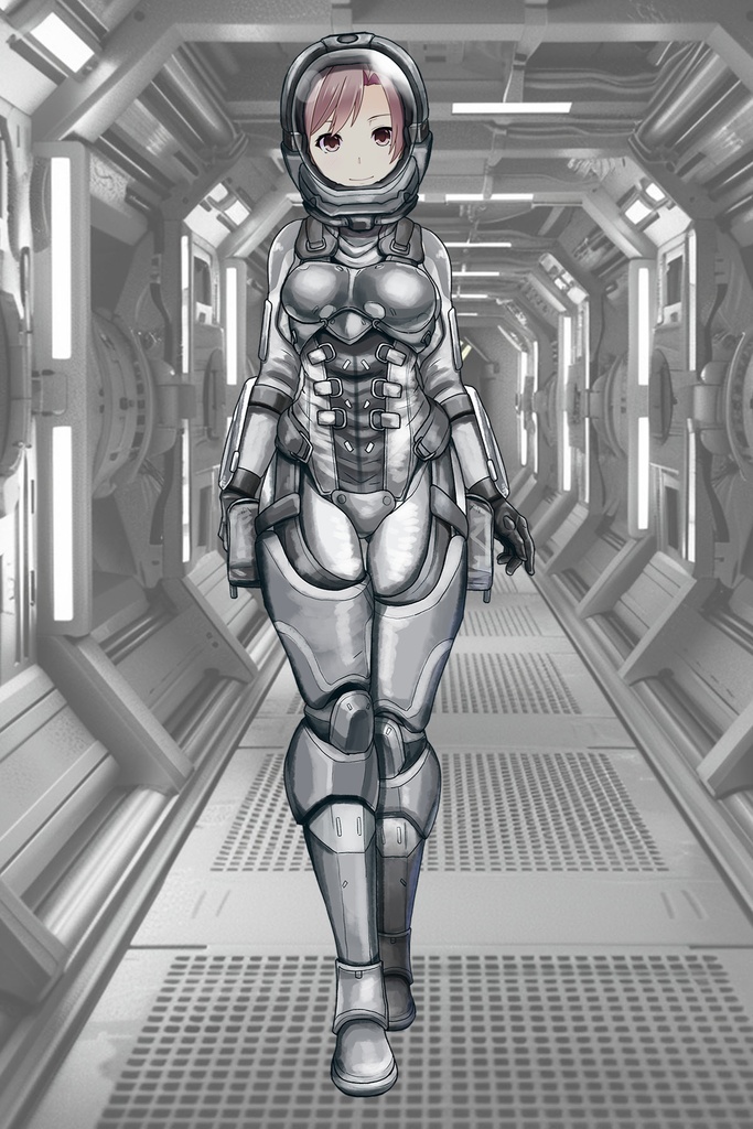 カレンちゃん+別班の犬の防弾スーツ(Karen Hair Version)【別班の犬-3】斜め前アングル Diagonal front angle Karen is wearing Comic's Bulletproof Suit【Ground Self-Defense Force Special Intelligence Agency Invisible Force-3】