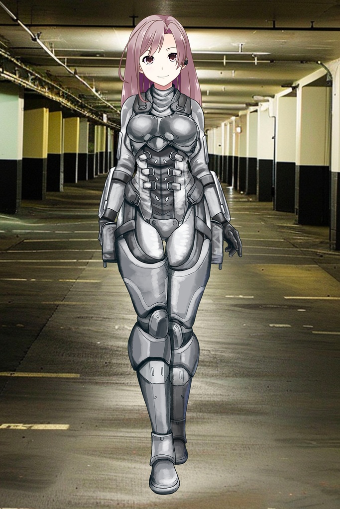 カレンちゃん+別班の犬の防弾スーツ(Karen Hair Version)【別班の犬-3】斜め前アングル Diagonal front angle Karen is wearing Comic's Bulletproof Suit【Ground Self-Defense Force Special Intelligence Agency Invisible Force-3】