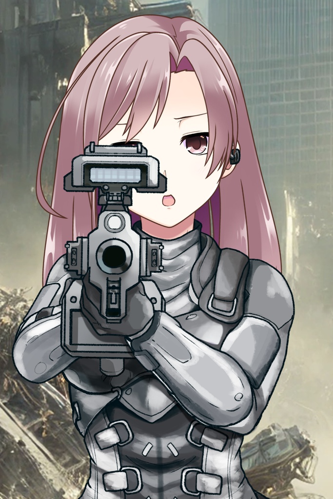 カレンちゃん+別班の犬の防弾スーツ(Karen Hair Version)【別班の犬-3】斜め前アングル Diagonal front angle Karen is wearing Comic's Bulletproof Suit【Ground Self-Defense Force Special Intelligence Agency Invisible Force-3】