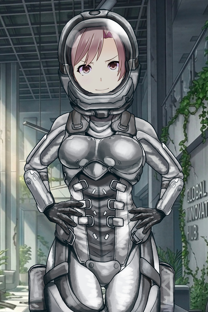 カレンちゃん+別班の犬の防弾スーツ(Karen Hair Version)【別班の犬-3】斜め前アングル Diagonal front angle Karen is wearing Comic's Bulletproof Suit【Ground Self-Defense Force Special Intelligence Agency Invisible Force-3】