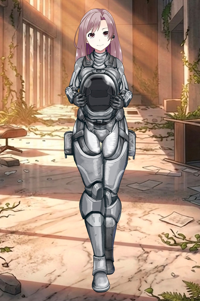 カレンちゃん+別班の犬の防弾スーツ(Karen Hair Version)【別班の犬-3】斜め前アングル Diagonal front angle Karen is wearing Comic's Bulletproof Suit【Ground Self-Defense Force Special Intelligence Agency Invisible Force-3】