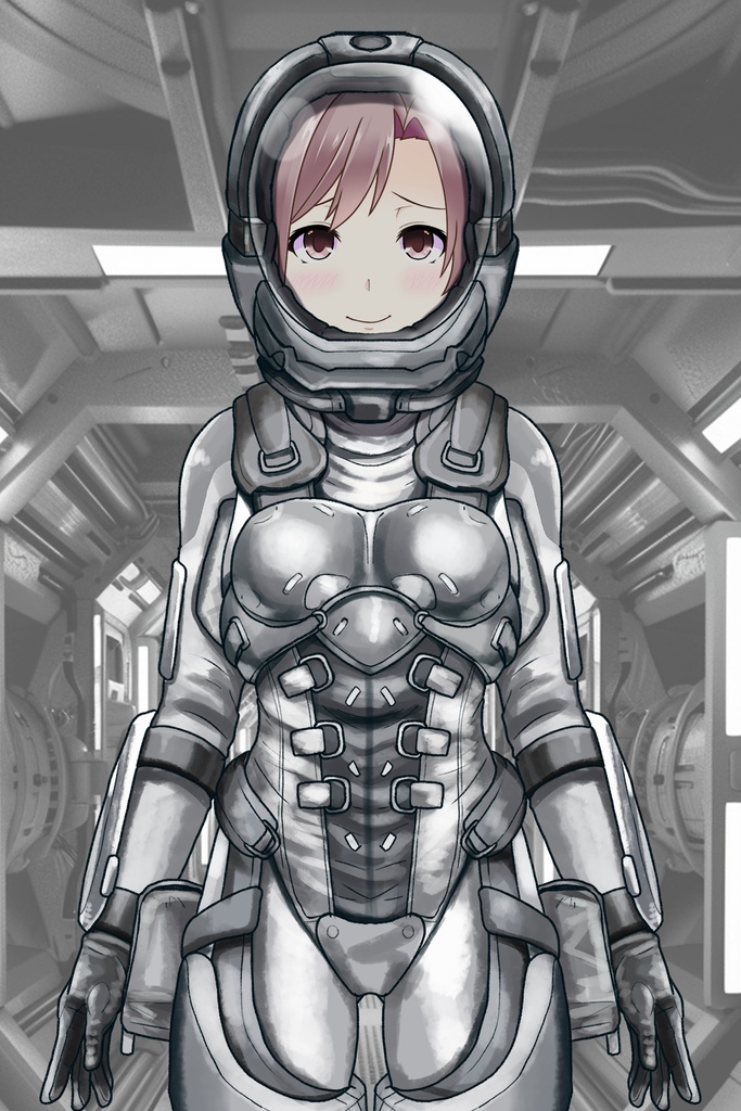 カレンちゃん+別班の犬の防弾スーツ(Karen Hair Version)【別班の犬-4】斜め前アングル Diagonal front angle Karen is wearing Comic's Bulletproof Suit【Ground Self-Defense Force Special Intelligence Agency Invisible Force-4】