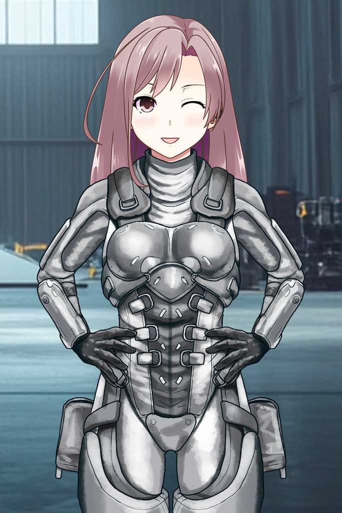 カレンちゃん+別班の犬の防弾スーツ(Karen Hair Version)【別班の犬-4】斜め前アングル Diagonal front angle Karen is wearing Comic's Bulletproof Suit【Ground Self-Defense Force Special Intelligence Agency Invisible Force-4】