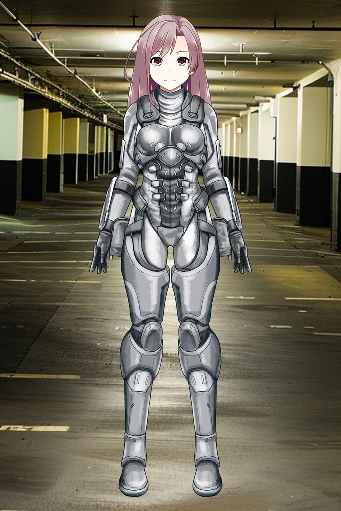 カレンちゃん+別班の犬の防弾スーツ(Karen Hair Version)【別班の犬-4】斜め前アングル Diagonal front angle Karen is wearing Comic's Bulletproof Suit【Ground Self-Defense Force Special Intelligence Agency Invisible Force-4】