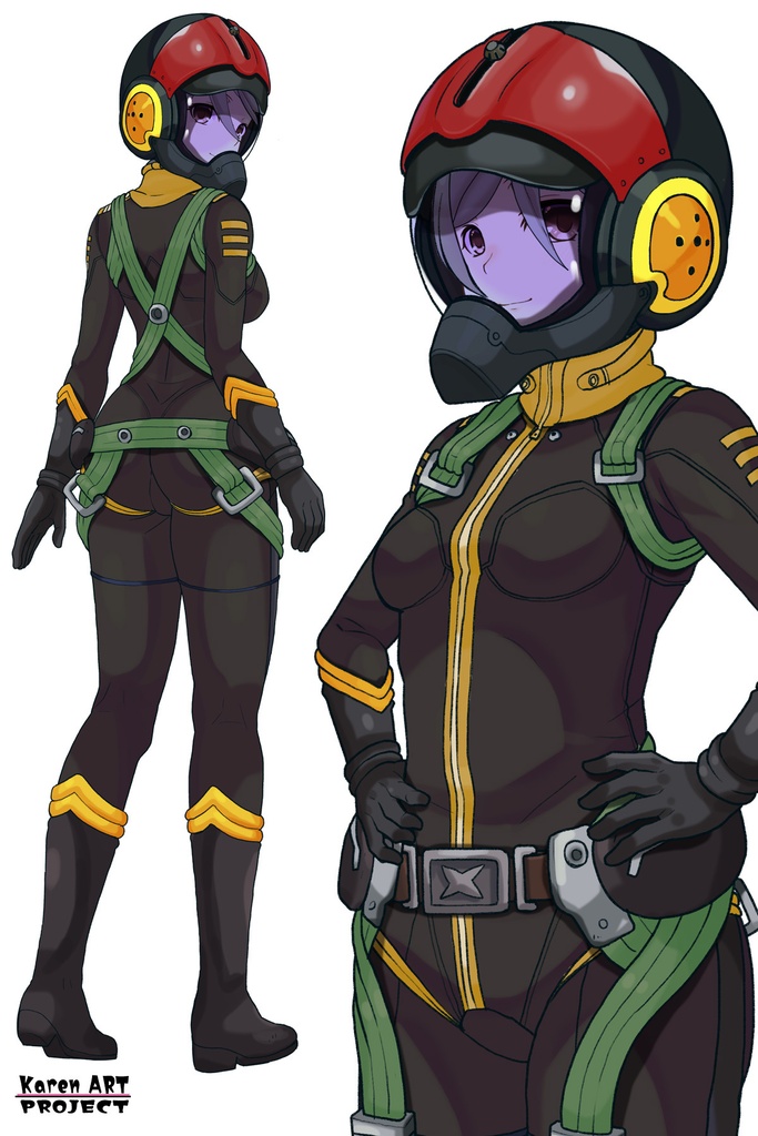 カレンちゃん+山本玲のパイロットスーツ【宇宙戦艦ヤマト2199-1】斜め前アングル Diagonal front angle Karen is wearing Akira Yamamoto's Pilot Suit【Space Battleship Yamato 2199-1】