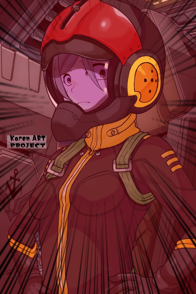 カレンちゃん+山本玲のパイロットスーツ【宇宙戦艦ヤマト2199-1】斜め前アングル Diagonal front angle Karen is wearing Akira Yamamoto's Pilot Suit【Space Battleship Yamato 2199-1】