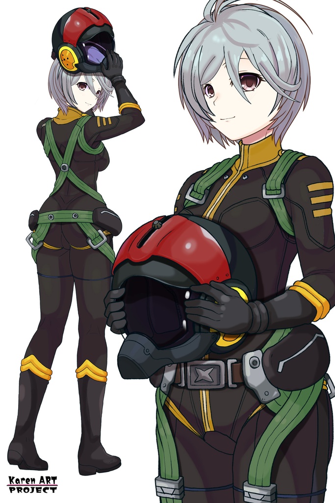 カレンちゃん+山本玲のパイロットスーツ【宇宙戦艦ヤマト2199-1】斜め前アングル Diagonal front angle Karen is wearing Akira Yamamoto's Pilot Suit【Space Battleship Yamato 2199-1】