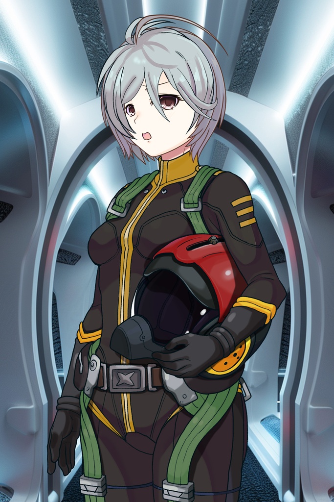 カレンちゃん+山本玲のパイロットスーツ【宇宙戦艦ヤマト2199-1】斜め前アングル Diagonal front angle Karen is wearing Akira Yamamoto's Pilot Suit【Space Battleship Yamato 2199-1】