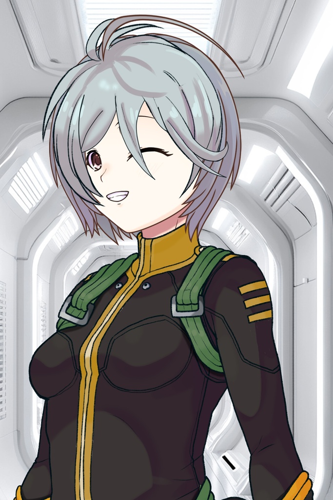 カレンちゃん+山本玲のパイロットスーツ【宇宙戦艦ヤマト2199-1】斜め前アングル Diagonal front angle Karen is wearing Akira Yamamoto's Pilot Suit【Space Battleship Yamato 2199-1】