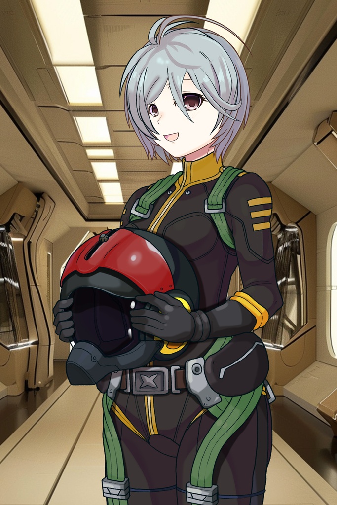カレンちゃん+山本玲のパイロットスーツ【宇宙戦艦ヤマト2199-1】斜め前アングル Diagonal front angle Karen is wearing Akira Yamamoto's Pilot Suit【Space Battleship Yamato 2199-1】