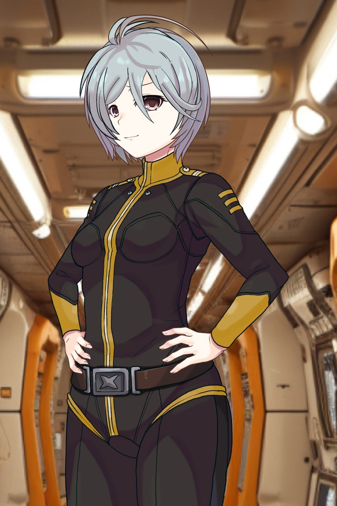 カレンちゃん+山本玲のパイロットスーツ【宇宙戦艦ヤマト2199-1】斜め前アングル Diagonal front angle Karen is wearing Akira Yamamoto's Pilot Suit【Space Battleship Yamato 2199-1】