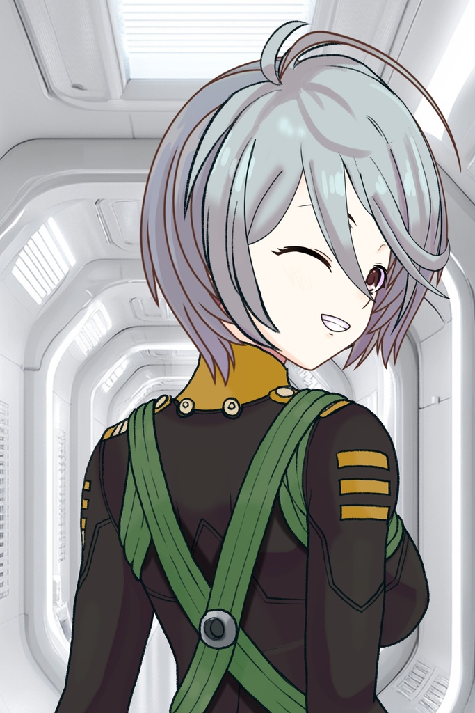 カレンちゃん+山本玲のパイロットスーツ【宇宙戦艦ヤマト2199-2】背面 Back Angle Karen is wearing Akira Yamamoto's Pilot Suit【Space Battleship Yamato 2199-2】
