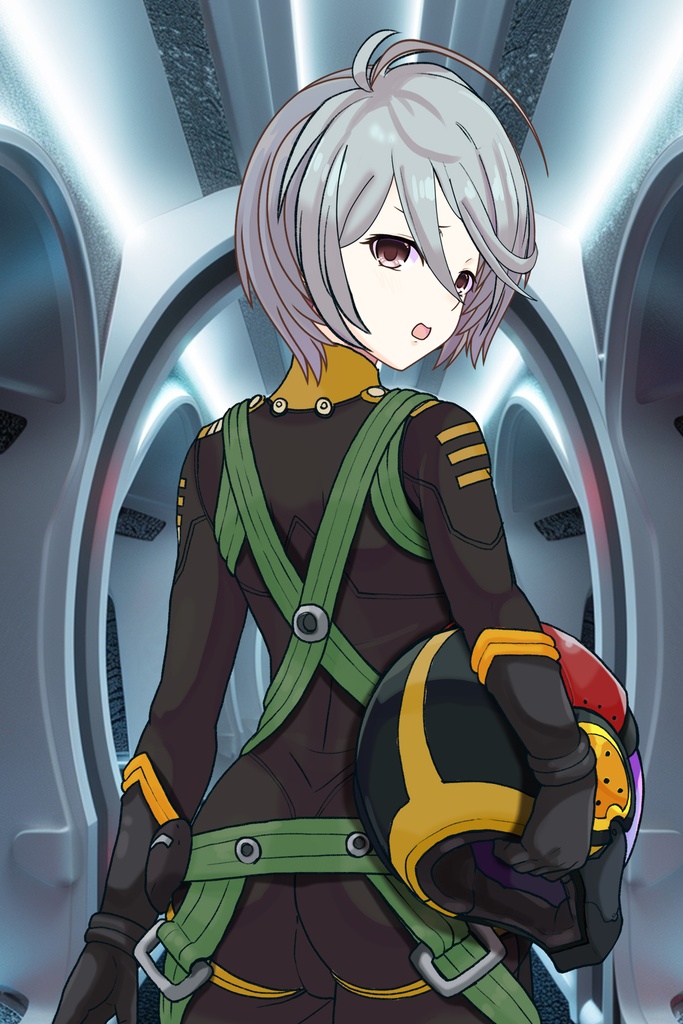 カレンちゃん+山本玲のパイロットスーツ【宇宙戦艦ヤマト2199-2】背面 Back Angle Karen is wearing Akira Yamamoto's Pilot Suit【Space Battleship Yamato 2199-2】