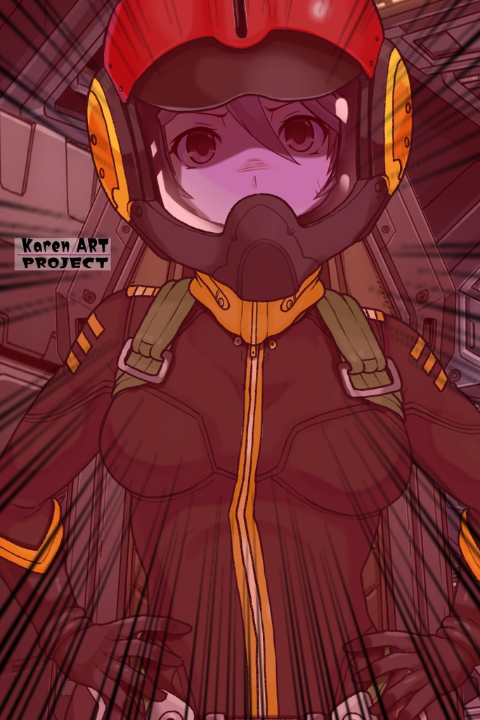 カレンちゃん+山本玲のパイロットスーツ【宇宙戦艦ヤマト2199-3】正面Sポーズ Front S-POSE Karen is wearing Akira Yamamoto's Pilot Suit【Space Battleship Yamato 2199-3】