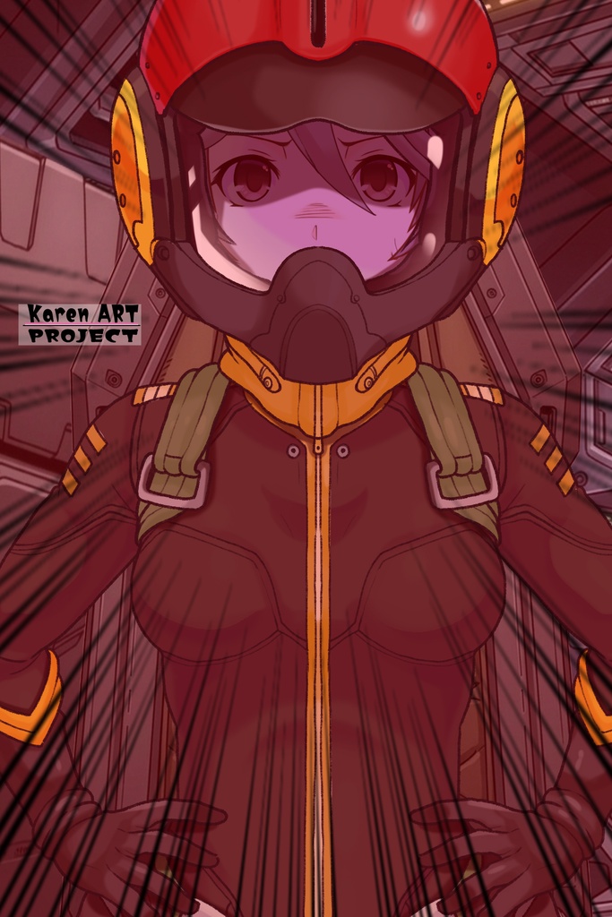 カレンちゃん+山本玲のパイロットスーツ【宇宙戦艦ヤマト2199-4】正面 Front Angle Karen is wearing Akira Yamamoto's Pilot Suit【Space Battleship Yamato 2199-4】