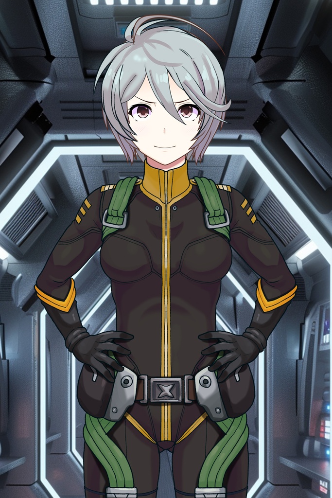 カレンちゃん+山本玲のパイロットスーツ【宇宙戦艦ヤマト2199-4】正面 Front Angle Karen is wearing Akira Yamamoto's Pilot Suit【Space Battleship Yamato 2199-4】