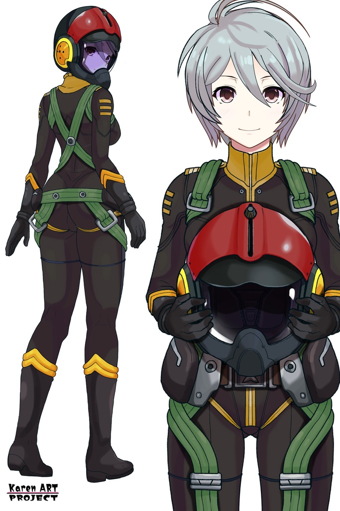 カレンちゃん+山本玲のパイロットスーツ【宇宙戦艦ヤマト2199-4】正面 Front Angle Karen is wearing Akira Yamamoto's Pilot Suit【Space Battleship Yamato 2199-4】
